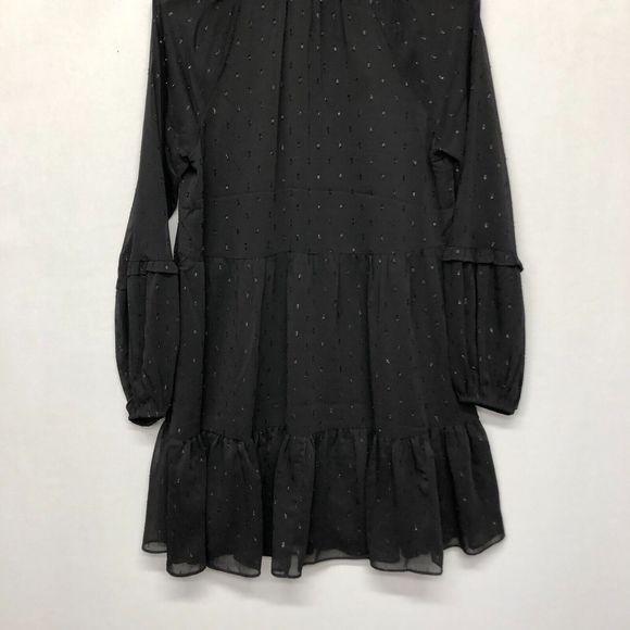 NWT Express Textured Clip Dot Tiered Trapeze Dress Size Small Black B247 -23 - Picture 14 of 16